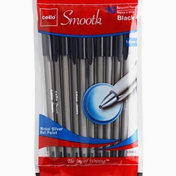 CELLO 10 Count Smooth Stick 1.0mm Black Ballpoint Pens NWT - Picture 3 of 3